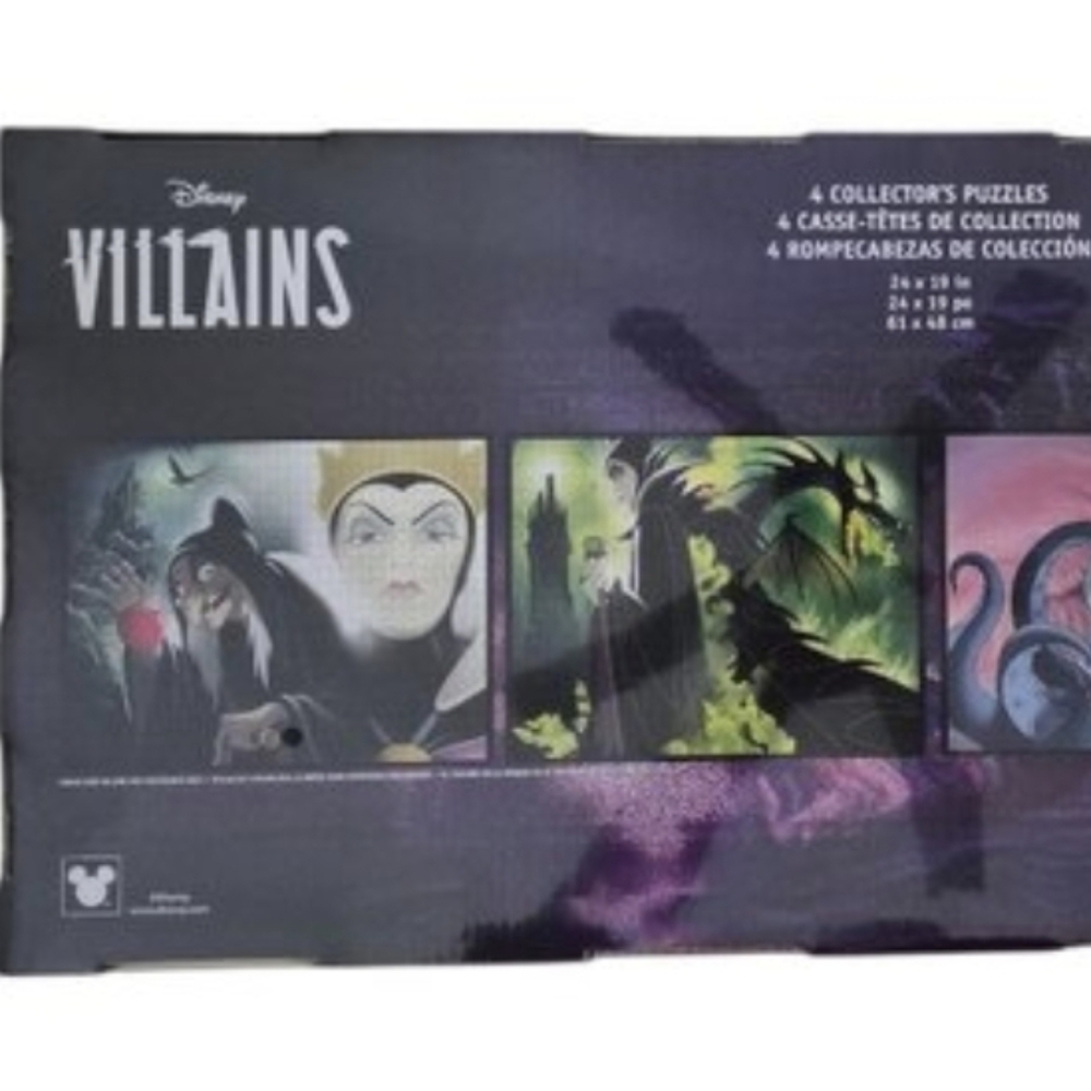 1000 X4 Disney Villains Collector Puzzle Set — Red, Green, Teal, Purple Accents - Picture 5 of 8